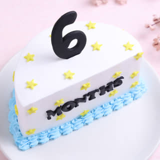 Anniversary Starry White Half Vanilla Cake Anniversary Starry White Half Vanilla Cake
