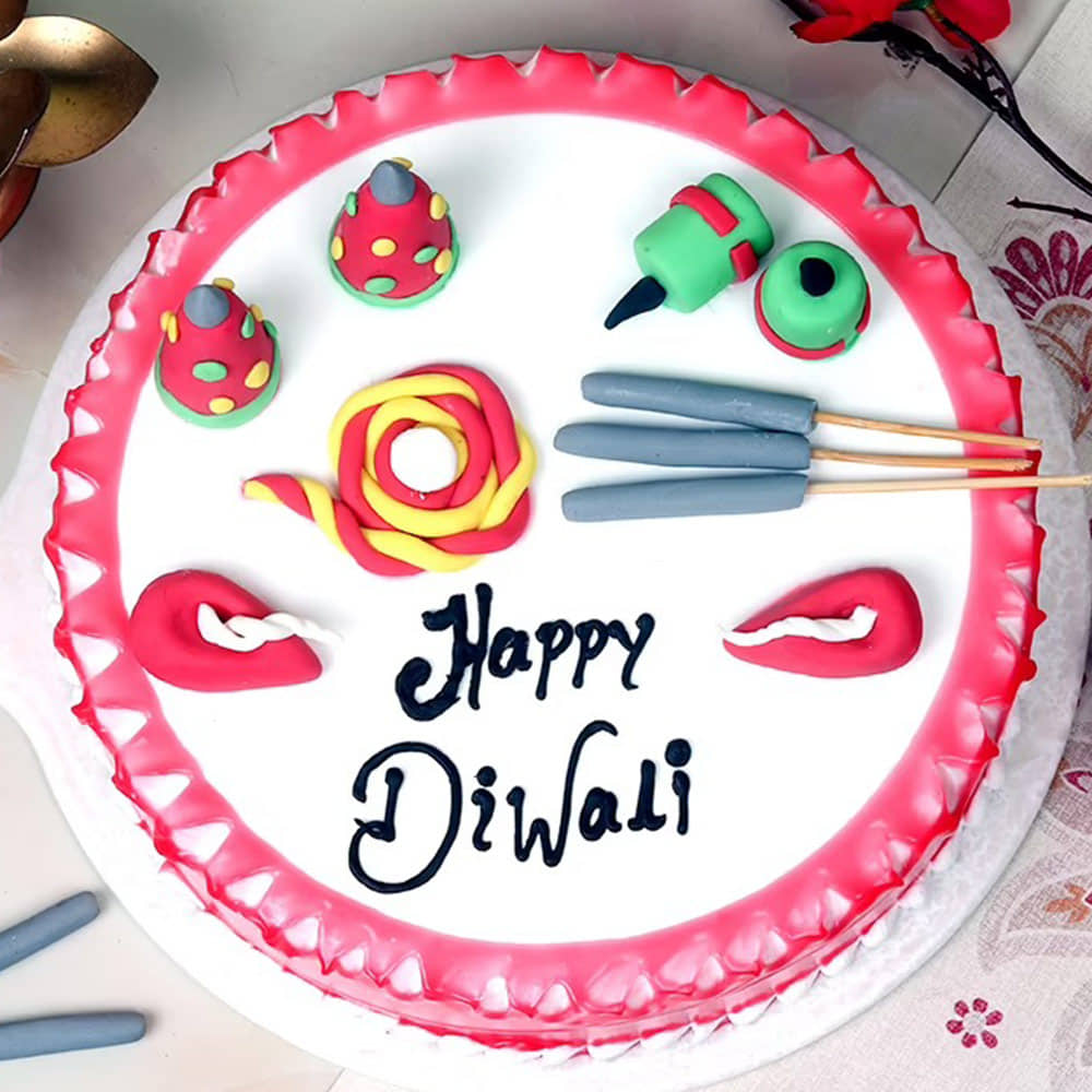 Strawberry Diwali Cake