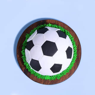 Top View of Soccer Love Fondant Cake Top View of Soccer Love Fondant Cake
