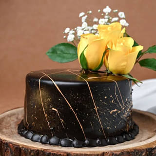 Toothsome Chocolate With Yellow Blooms: A Mothers Day Chocolate Cake