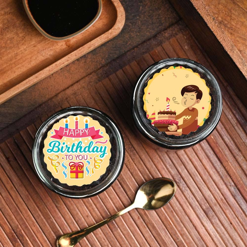 Two Birthday Personalised Chocolate Jar Cakes Two Birthday Personalised Chocolate Jar Cakes