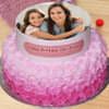 Flavourful Pink Two Tier Photo Cake