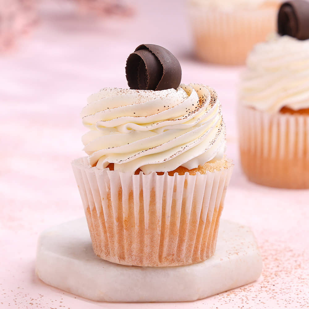Coffee Infused Vanilla Cupcake