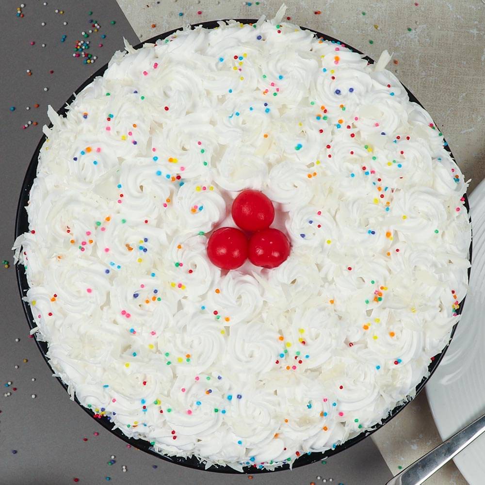 Top view of Snow White Forest Cake