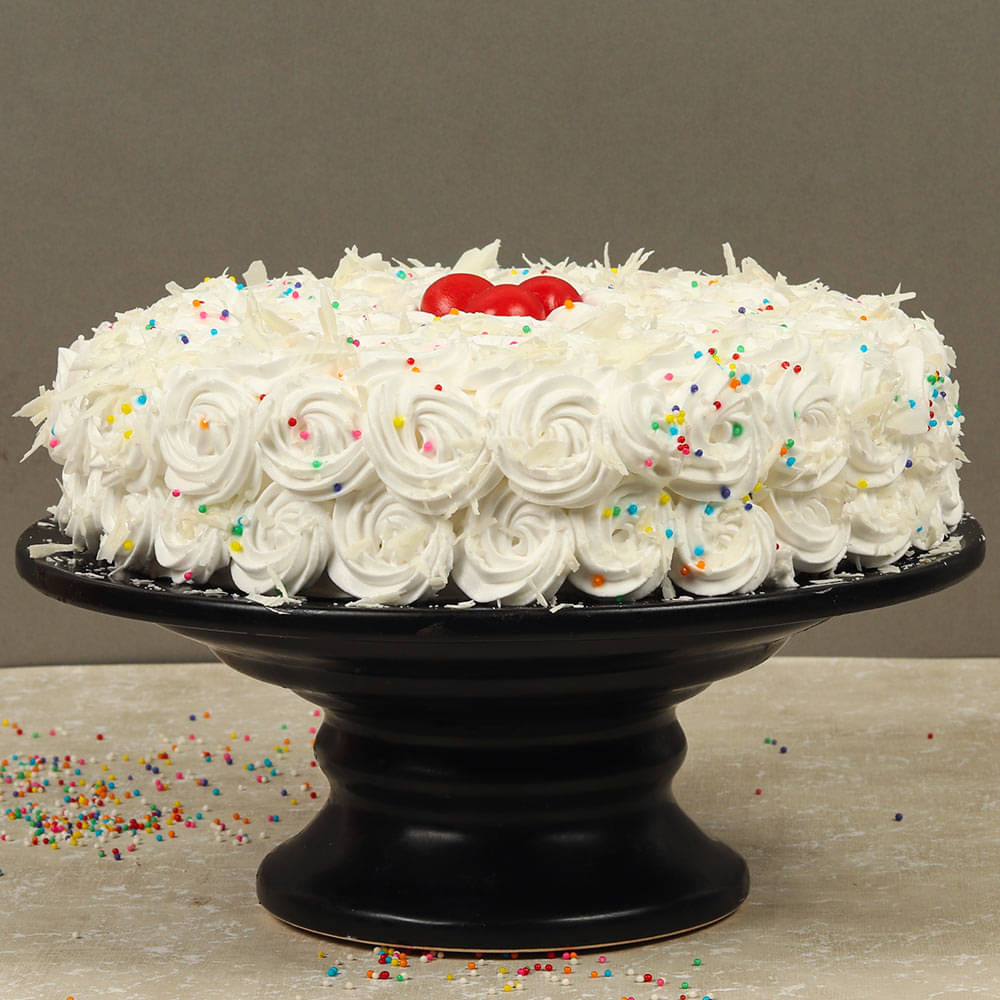 Side view of Snow White Forest Cake