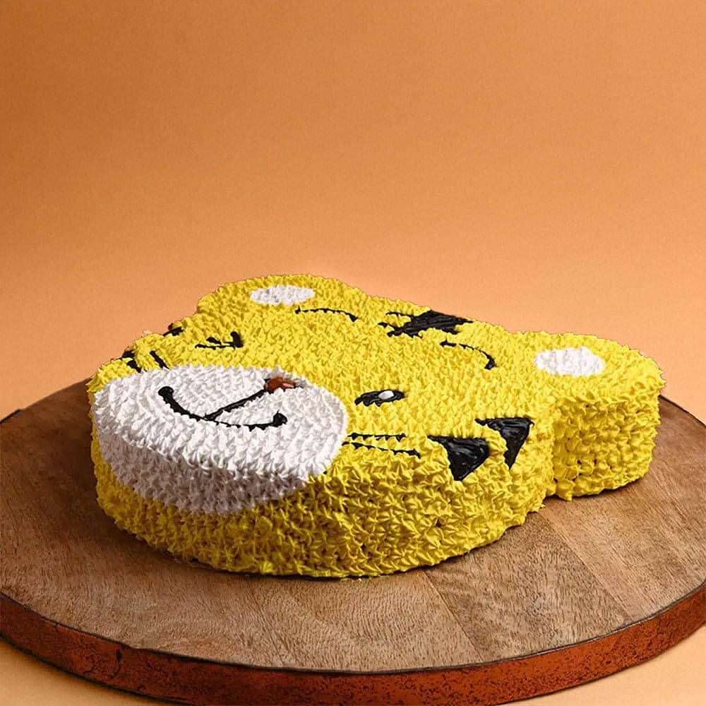 Winking N Smiling Cartoon Lion Designer Cream Cake