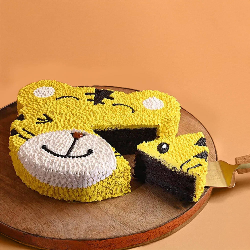 Slice View of Lion Designer Cake