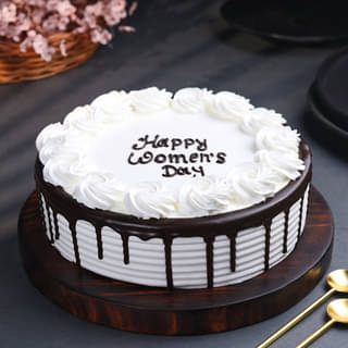 Top View Blackforest Cake for Happy Womens Day Top View Blackforest Cake for Happy Womens Day