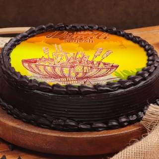 Side View of Delicious Diwali Poster Cake