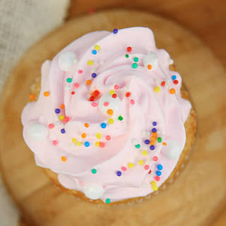 Top view of Strawberry Cupcake