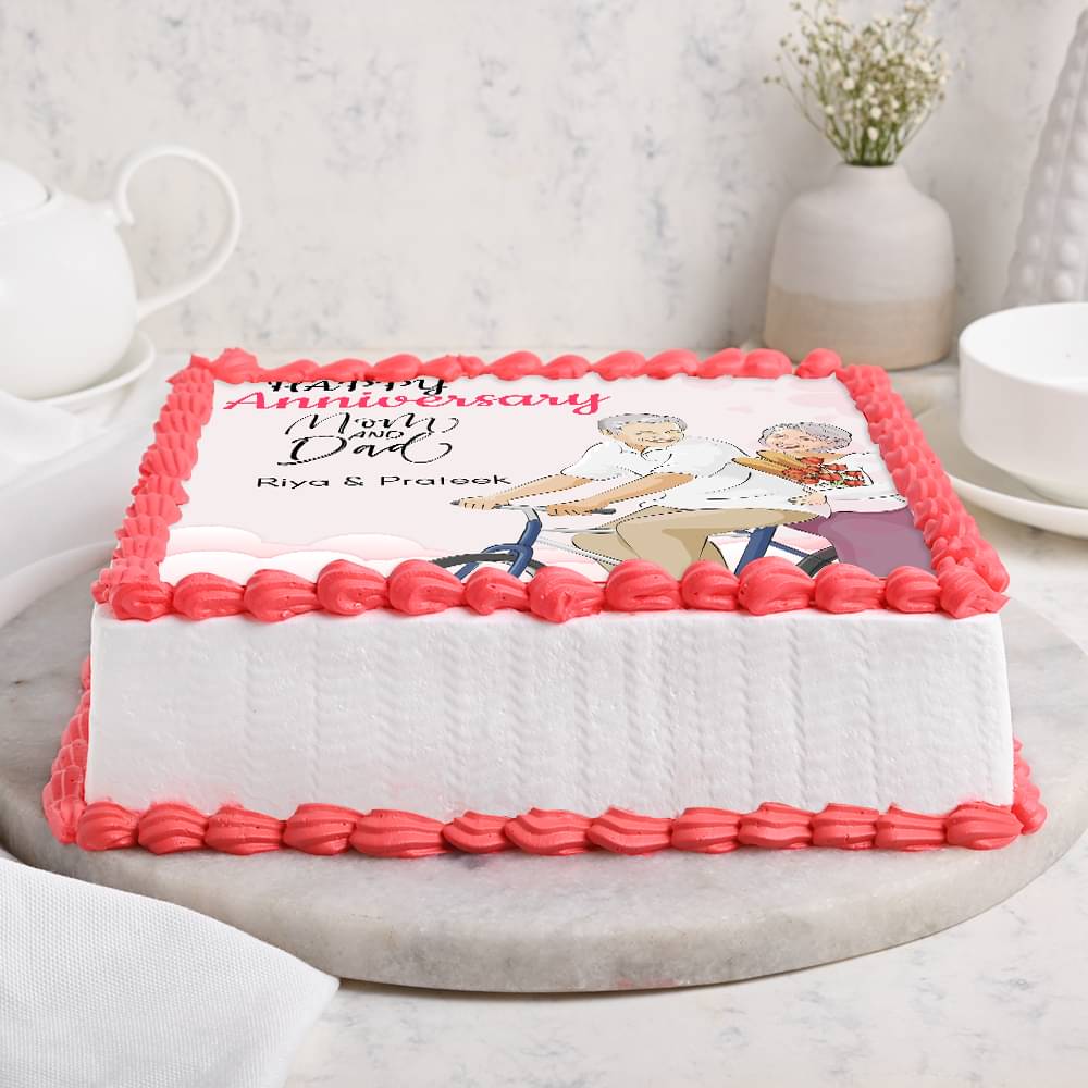 Top view of Custom Anniversary Cake