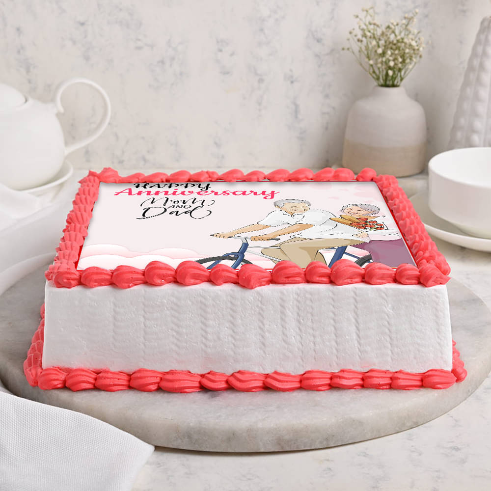 White Calendar Anniversary Cake - Hani's Cake