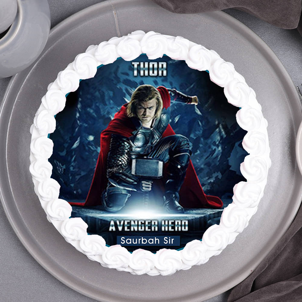 Thor Cake with Avengers Design