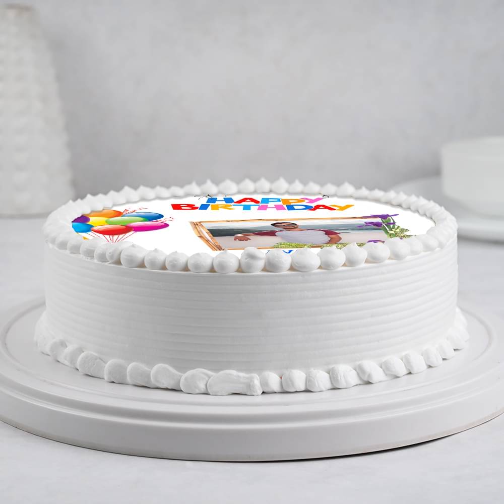 Side View of Birthday Photo Cake For Husband