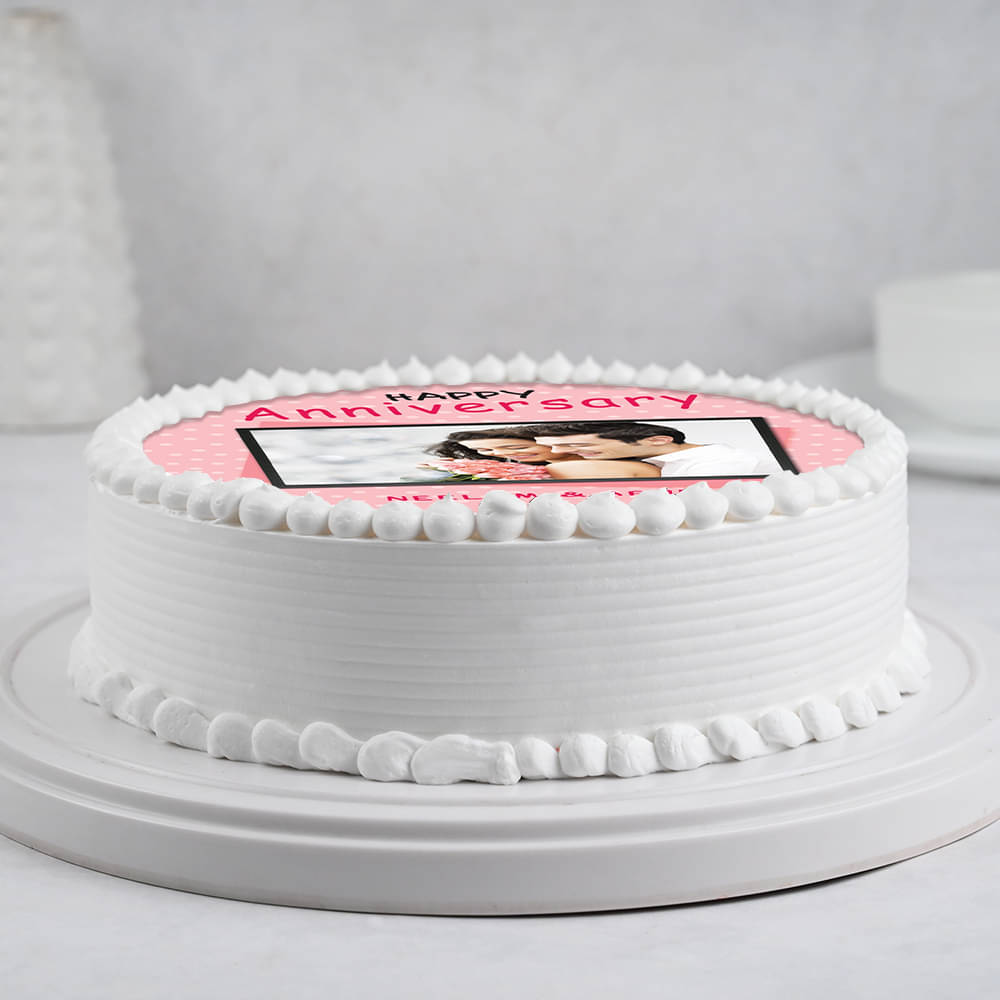 Anniversary Photo Cake 4 Round Shape Send Anniversary Cakes Online