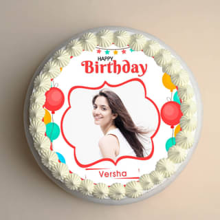 Top View of Birthday Exuberance - A Photo Cake For Birthday Celebration