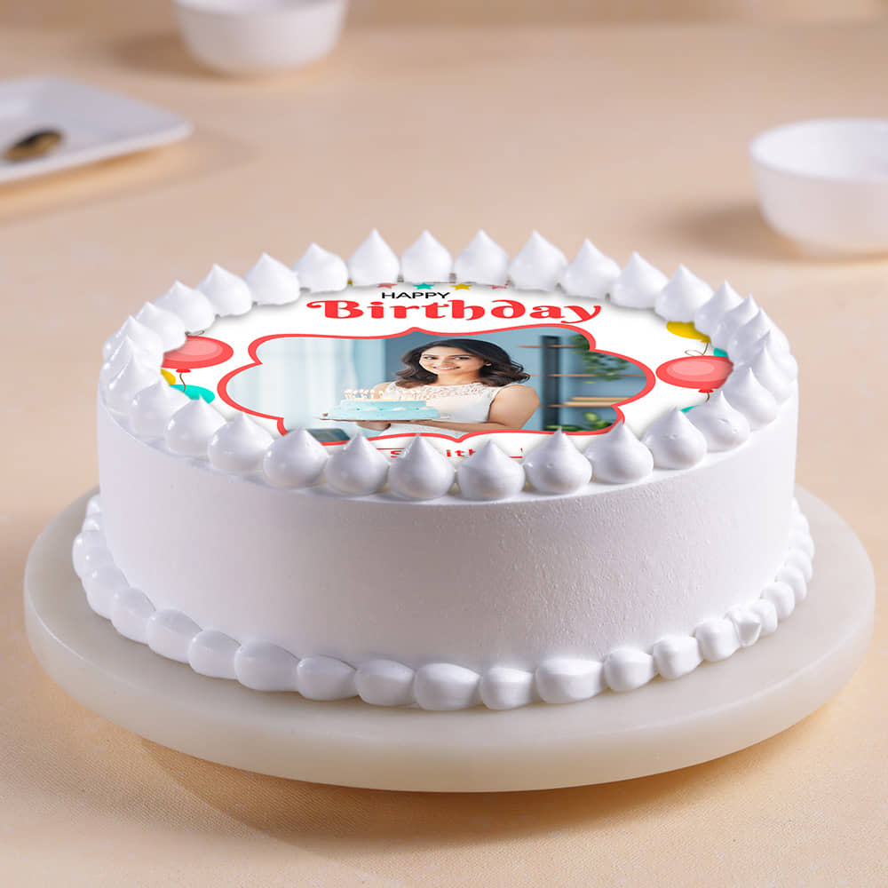 Side View of Birthday Photo Cake