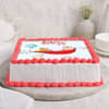 Side View of Square Shaped Cake for New Born Baby