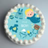Top view of Baby Boy Shower Cake