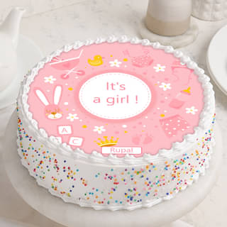 Round Shaped Buttercream Baby Shower Cake