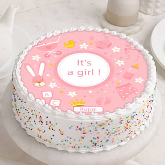 Baby Girl Shower Cake