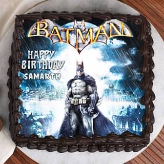 Top view of Dark Knight Cake