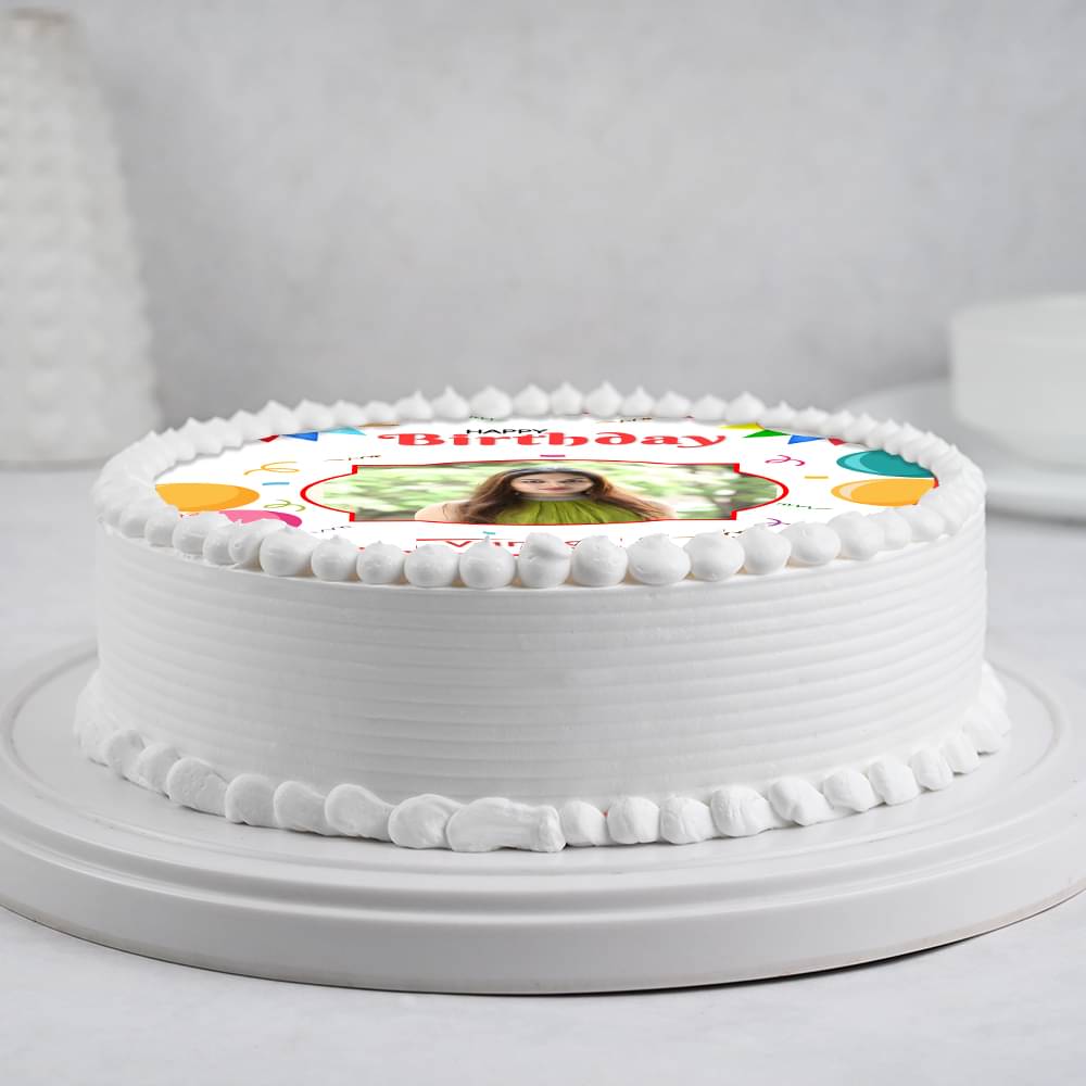 Side View of Birthday Photo Cake