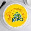Top view of CSK Poster Cake