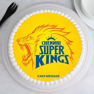 Side view of CSK Poster Cake