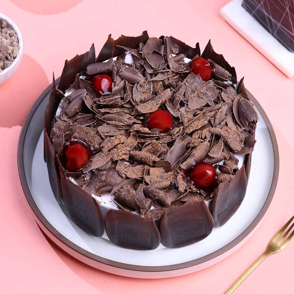 German Black Forest Cake Front View of Choco Black Forest Cake