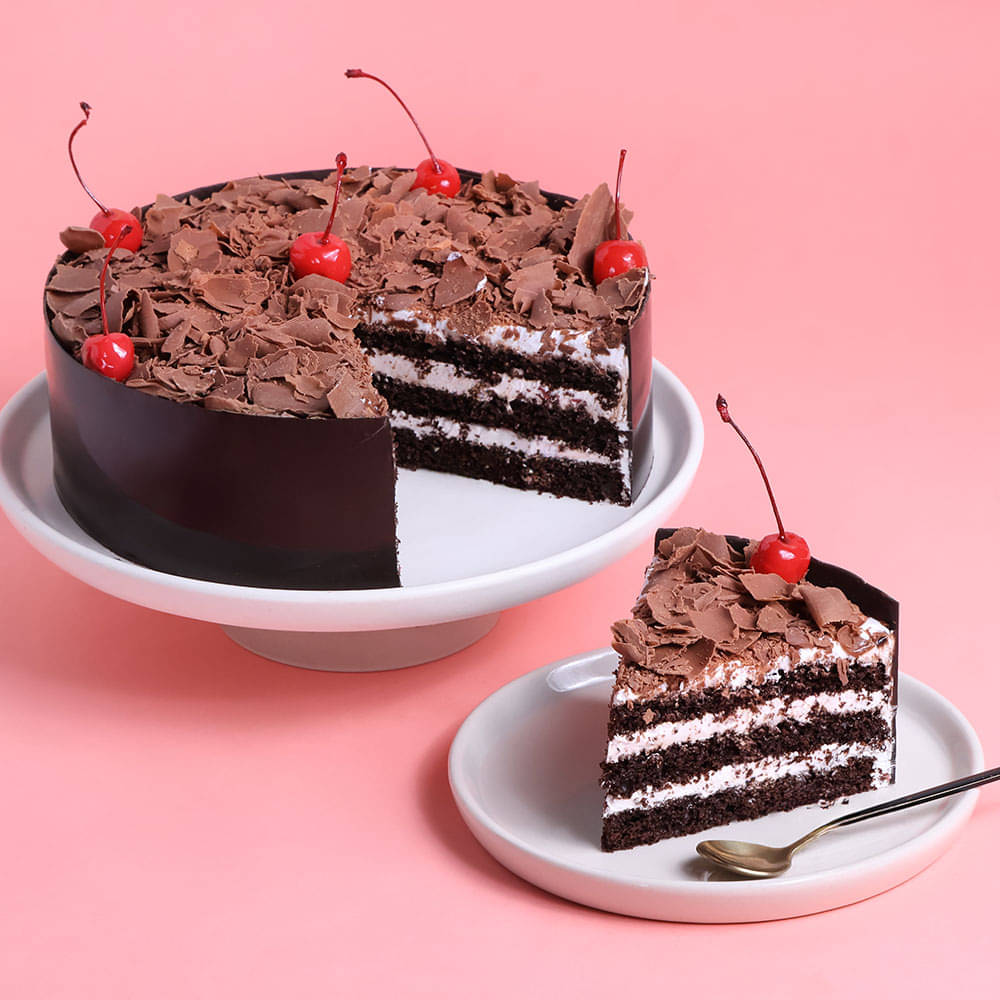 Sliced View of Choco Black Forest Cake