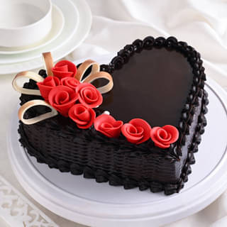 Heart Shaped Valentine Choco Truffle Cake 