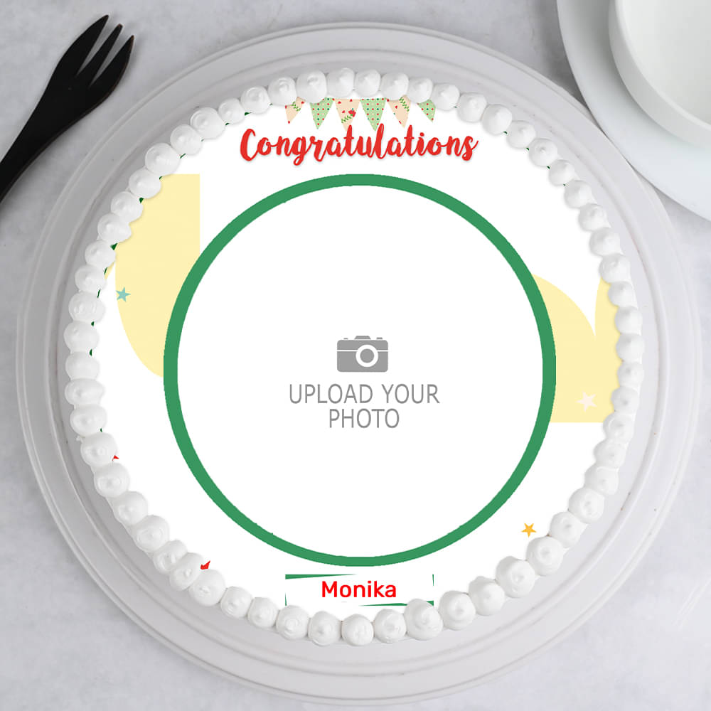 Top view of Congrats Photo Cake