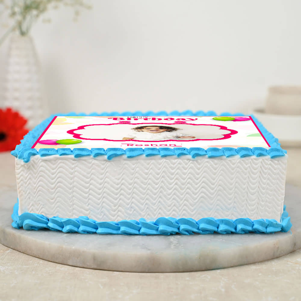 Side View of Cuteness Overload photo cake for birthday