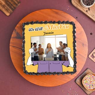 Bid You Farewell - A Farewell Photo Cake Top View