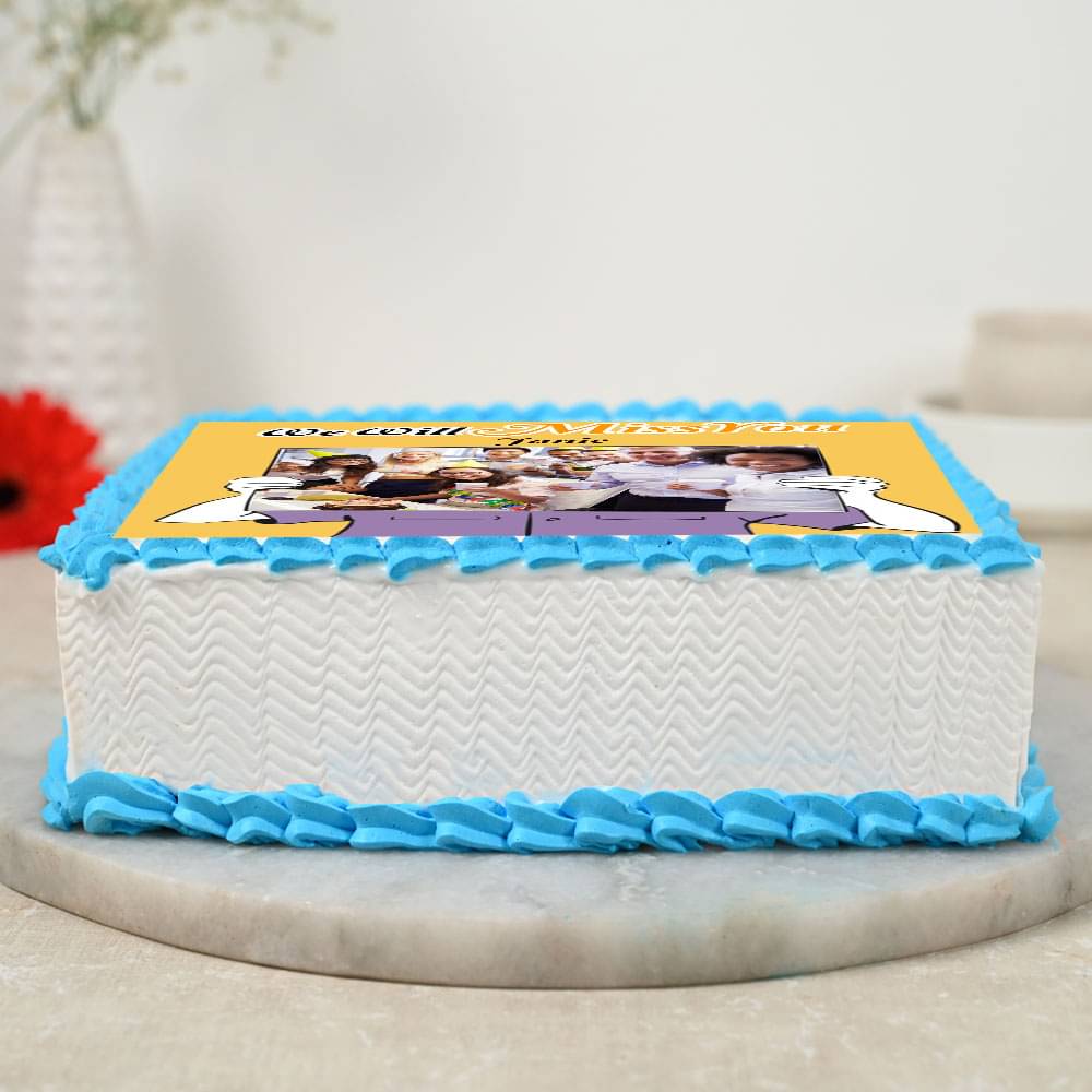 Bid You Farewell - A Farewell Photo Cake Side View