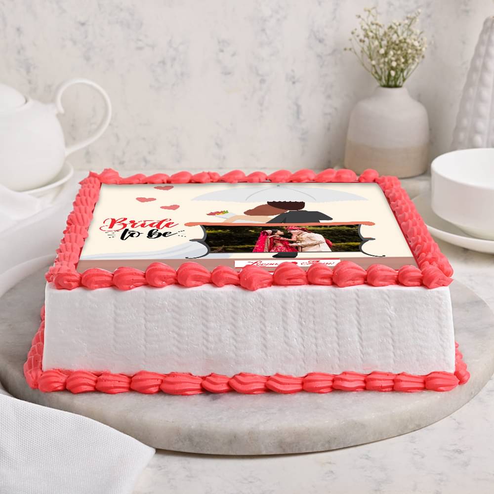 Side View of Bride To Be Photo Cake
