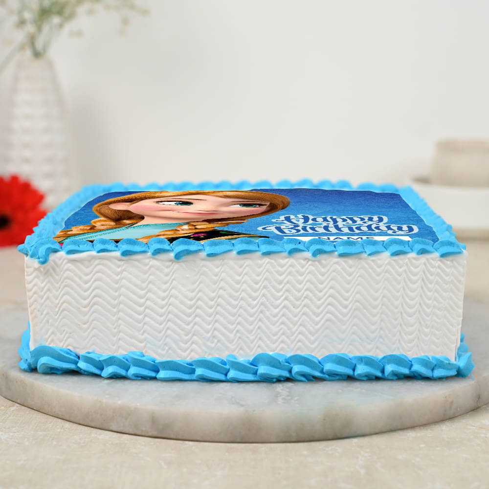 Side View of Princess Anna Photo Cake For Girls