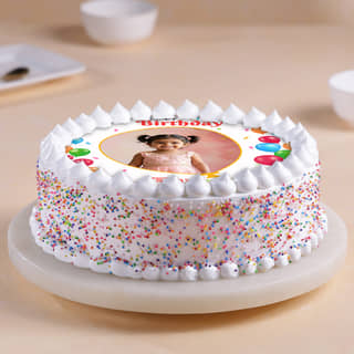 Side View of Delight Birthday Cake