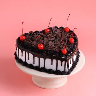 Heart Black Forest Vanilla Cake