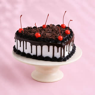 Side View of Heart Black Forest Vanilla Cake Side View of Heart Black Forest Vanilla Cake