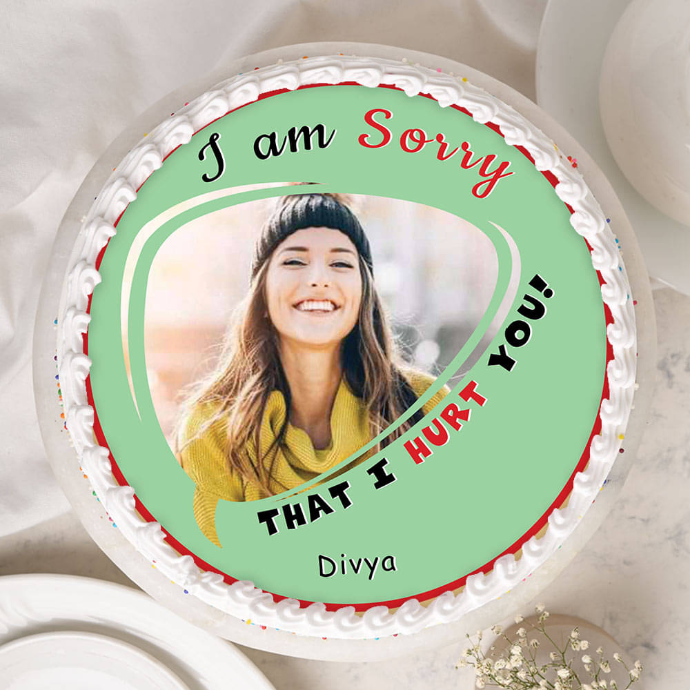 Pardon Moi - Sorry Photo Cake Top View