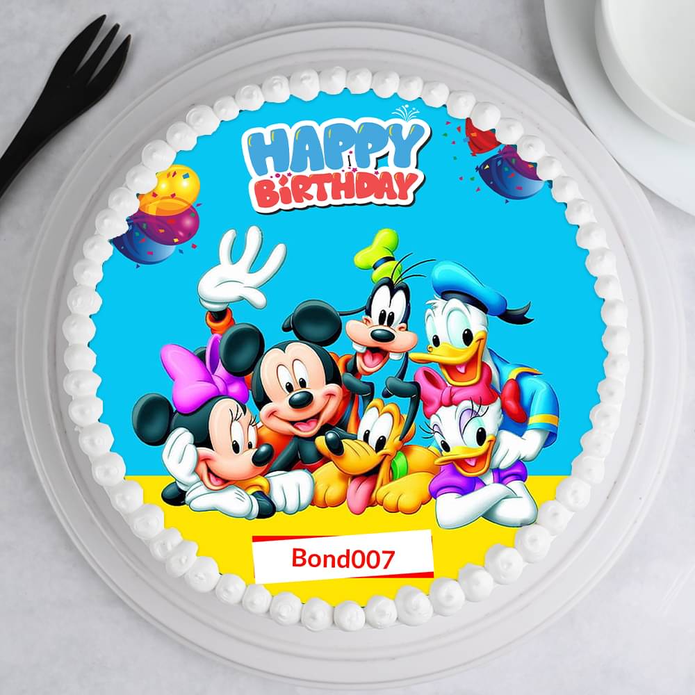 Top view of Disney Clubhouse Birthday Poster Cake