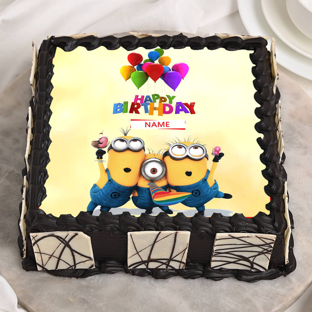 Hungry Zone Cakes  Its an 100 without the number 2 and the name non  fondant cake That was a big challenge for us to make that 2 tier minion  cake without