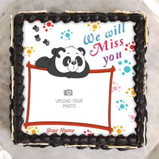 We Will Miss You Photo Cake Top View