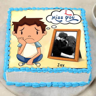 I Miss You Photo Cake