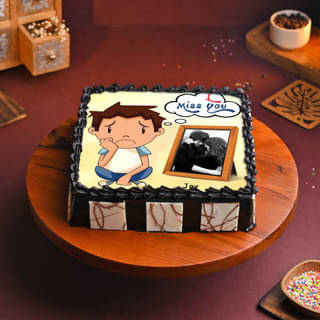 I Miss You Photo Cake