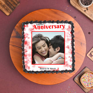 Top View of My Forever anniversary photo cake