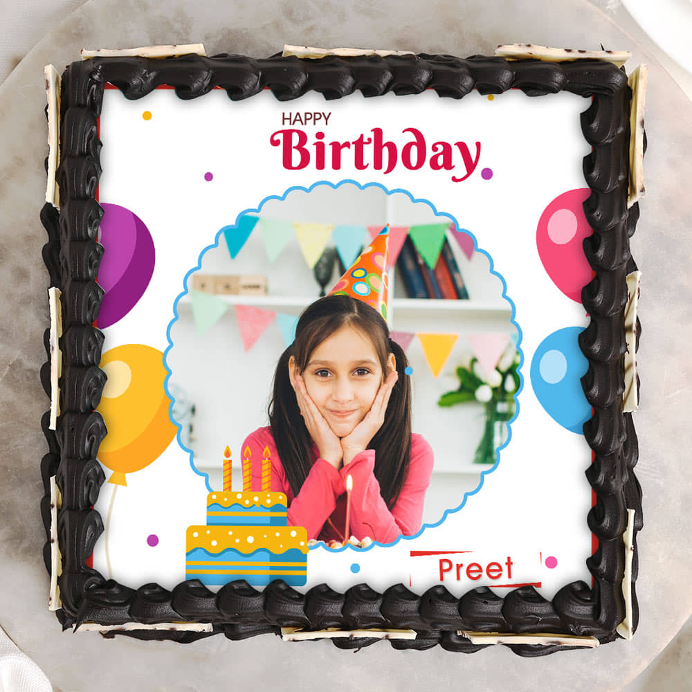 Photo Birthday Cake Top View of Birthday Cake for Kids