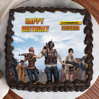Top View of Poster Cake for Pubg Fan
